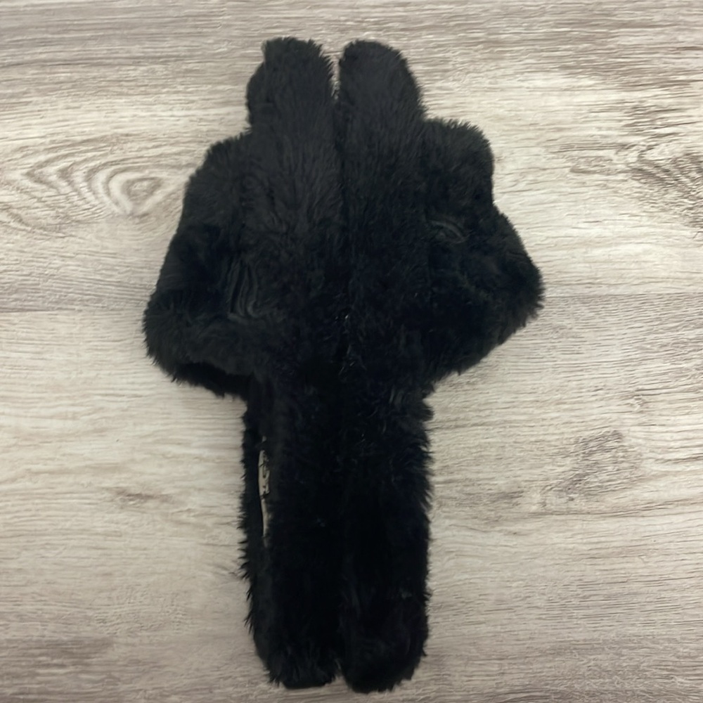 Fabletics Black Faux Fur Padded Slipper Slides Size 8 - Picture 6 of 11